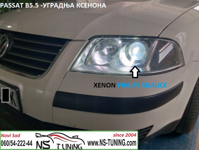 vw passat b5.5 xenon farovi h7 xenon sijalica 6000k ac trafo balast ugradnja novi sad tuning